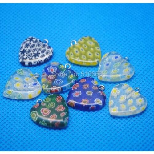 50 Pieces/Lot, Glass beads Pieces,Heart Shape,Charms,bracelet making,Size:20mm