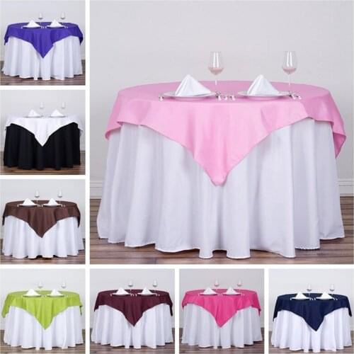 60" 72" 90" Polyester Table Overlay Banquet Wedding Table Cloth For Event Party Home Decoration