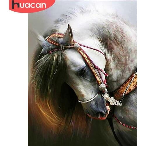 HUACAN Full Square/Round Diamond Painting Animal Horse Embroidery Cross Stitch Wall Decoration Handmade Gift
