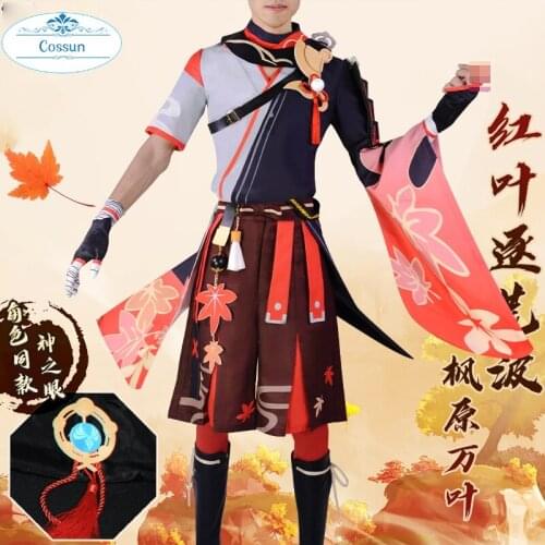 Anime! Genshin Impact Kaedehara Kazuha Game Suit Gorgeous Uniform Cosplay Costume Halloween Party Outfit Role Play Men 2021 NEW