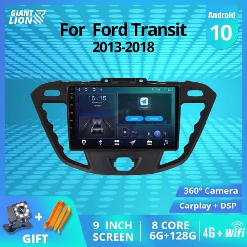 2DIN Android10.0 Car Radio For Ford Transit Custom 2013-2018 Stereo Receiver GPS Navigation Auto Radio Car Multimedia Player IGO