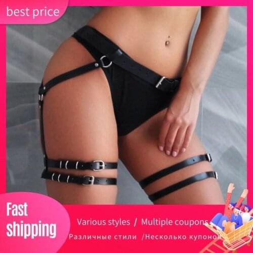 CKMORLS BDSM Bondage Leather Womens Sexy Lingerie Adjustable Pastel Goth Garter Belt Erotic Straps Leg Harness Gothic Clothes