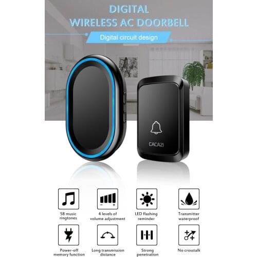 Home Wireless Waterproof Doorbell Burglar Alarm Smart 300M Welcome Doorbell smart home