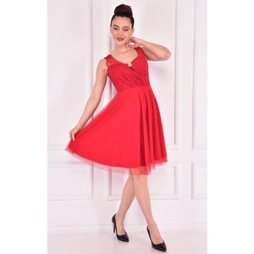 Tül Abiye Kırmızı ZNG2973