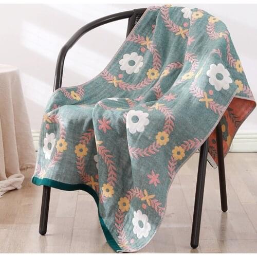 Cotton Water-Absorbing Adults Beach Wrap Extra-large Gauze Bathroom Shower Towel Four Layers Household Covering Plaid