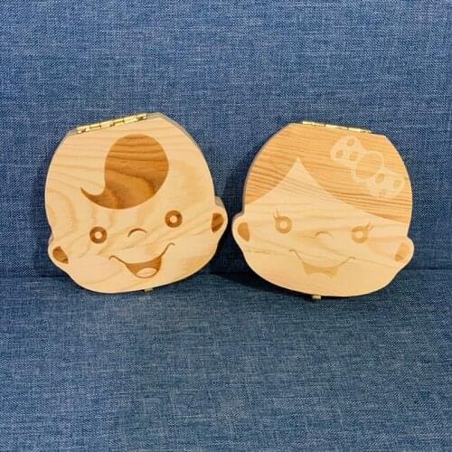 Baby Tooth Box Spanish/English/Dutch/Russian/French/Italian/Italian/German/Portuguese/Dutch/Greek Baby deciduous tooth box Gift