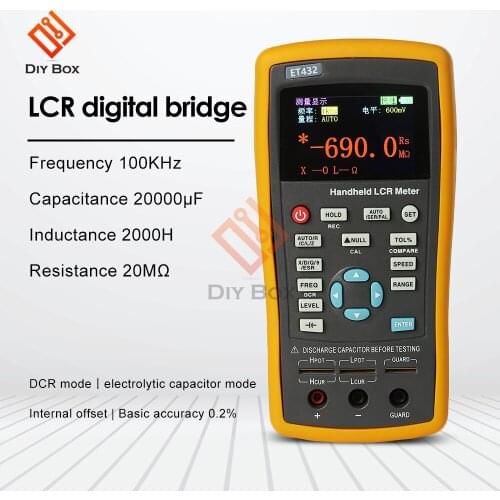 ET430 ET431 ET432 ET433 Multifunction Handheld LCR Digital Bridge Meter High Precision Capacitance Inductance Resistance Meter