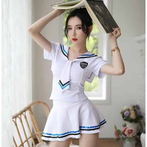 Marine Style Sailor Suit Japanese School Uniform For Girls Sailor Tops+Stocking+Skirt Sailor Cosplay Costumes Girl Pleated Skirt