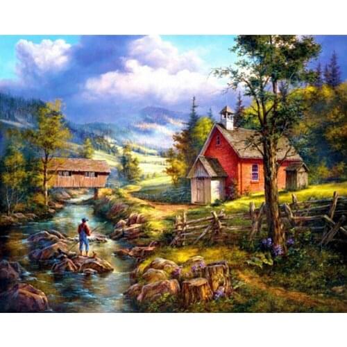 Cross Stitch Kit DIY Diamond Embroidery Scenic hut Full Square/round Diamond Painting Mosaic Home Decor