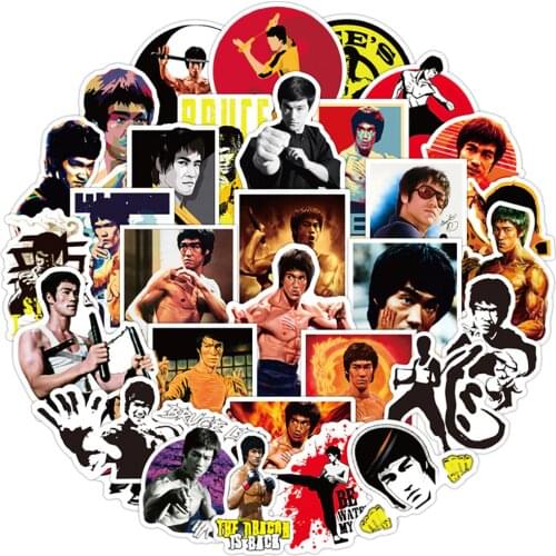 50PCS Bruce Lee Kung Fu Star Stickers Bike Travel Luggage Phone Guitar Laptop Waterproof Graffiti Sticker Decal Cool Toy for Kid