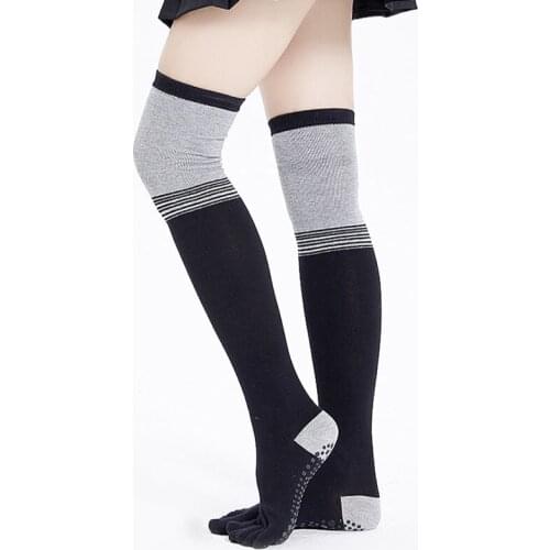 Yoga socks for children in autumn and winter sole glue anti slip warm fitness Latin Dance Sports stockings cotton socks thigh