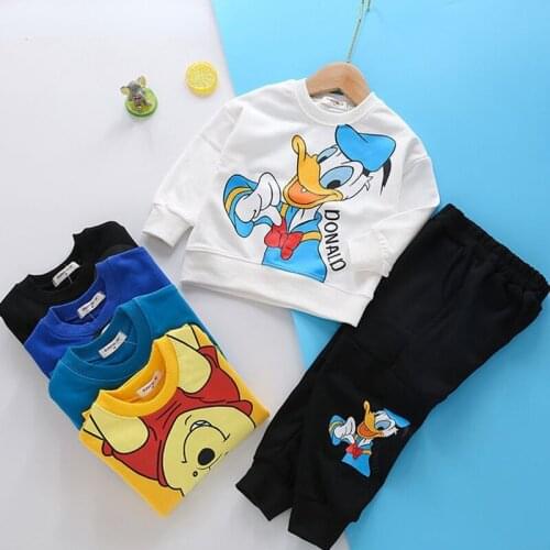 Autumn Baby Sport Suits Kids Cartoon Duck Pattern Sweatshirts+pants Suit Clothes Sets Baby Boys Clothing Suits Children Outfits