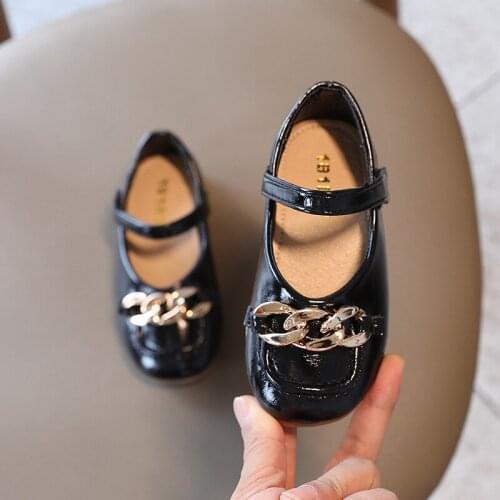 Autumn Student Fashion Flats Single Shoes Girls Leather Shoes Children Wedding Princess School Shoes G22