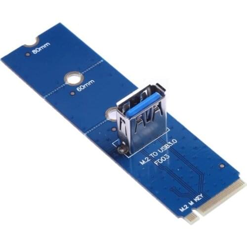 Transfer Card Extender Converter M.2 to USB 3.0 Adapter M2 M Key to USB 3.0 Female for Mining PCIe X4 Riser Card