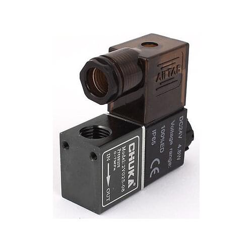 DC 24V 4.8W 2 Ways 2 Positions 0-7MPa Pressure Pneumatic Solenoid Valve