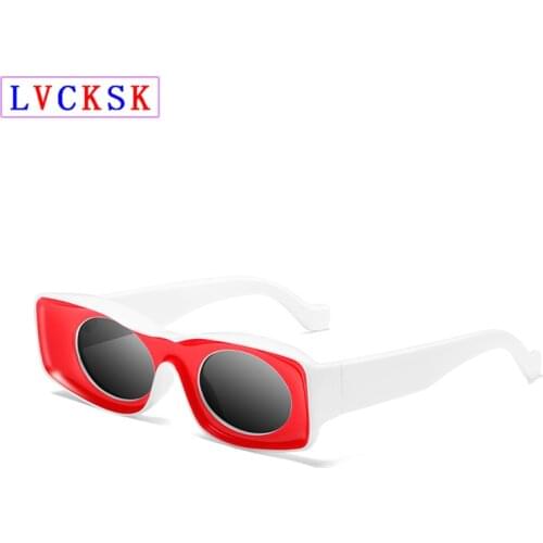 Women Men Hip hop Sunglasses Fashion Rectangle Frame Oval Lens Shade Sun Glasses Candy Color Modeling Spectacles Night Vision L3