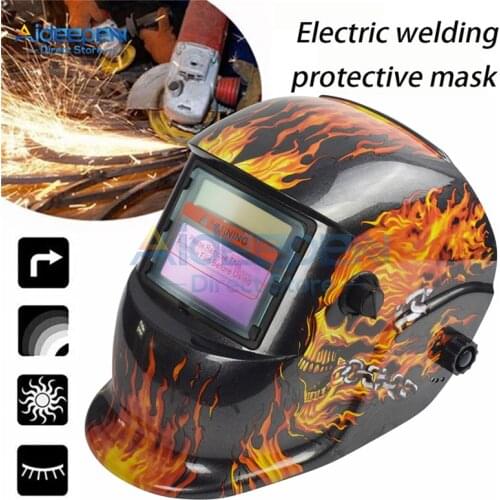 Solar Auto Dimming Darkening Welding Protective Mask Adjustable Range MIG MMA Electric Welding Mask Helmet Welding Lens Machine