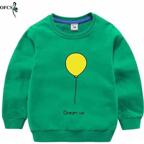 Baby Girl Clothes Spring Long Sleeve Fleece Sweatshirt Cartoon Balloon Printed Todder Boy Tops Children Cotton Kids Shirt 18-12Y