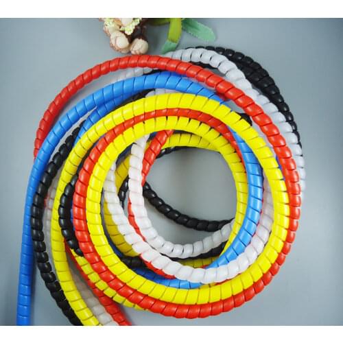 8mm Spiral Wire Organizer Wrap Tube Flame retardant colorful spiral bands diameter Cable casing Cable Sleeves Winding pipe 2M