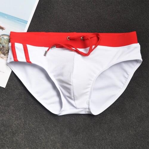 Lace-up Rope Briefs White Pants Swimwear Men’s Board Shorts Swimming Trunks For Bathing Quick-drying Beach Shorts Men Sale