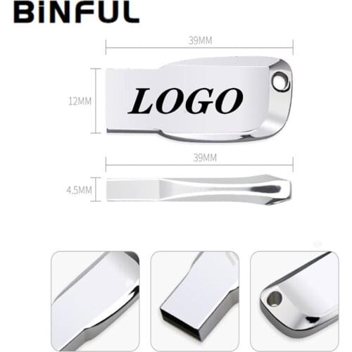 BiNFUL Pen Drive Metal High Quality USB 2.0 Usb Flash Drive Waterproof Pendrive 64GB 4GB 8GB 16GB 32GB 128GB 256GB Usb Stick