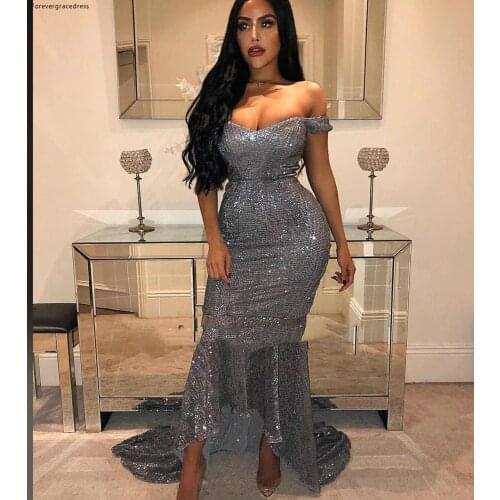 South African Black Girls Long Prom Dress 2019 Sexy Cheap Bling Sequins Holidays Graduation Wear Evening Party Gown Plus Size