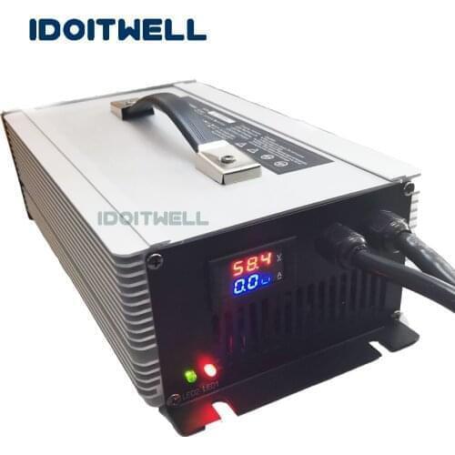 Customized 48V lead acid battery charger 48 VOLT 30A LED display Automatic fast wet SLA AGM GEL battery charger output 58.8V 30A