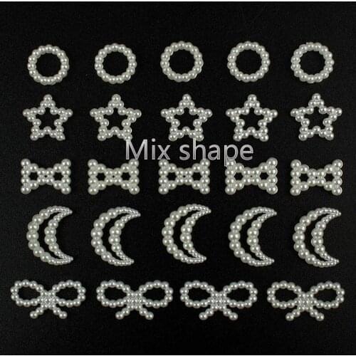 Pearl Embellishments charm Nail Art Decorations Rhinestones Moon/star 30pcs Apply to Nail Art Decorations DIY Garm