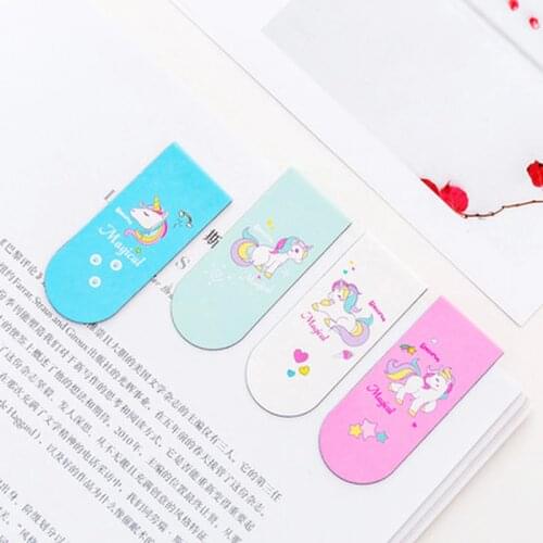 1pcs Unicorn Magnetic Bookmark Cute Stationery Teacher Gifts Metal Bookmark Bookmarks for Books Book Markers School Supplies