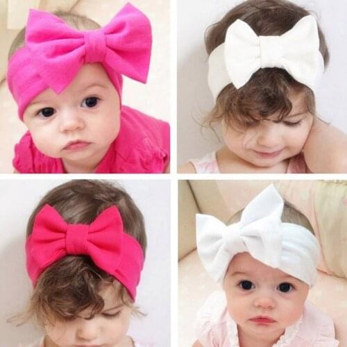 10PCS Hair Bows Newborn Flower Headband Stretch Turban Bowknot Head Wrap Hair Bands Children Headwear Hair Accessories