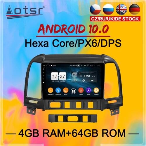 2 Din IPS Android 10 DSP Car Multimedia Player For Hyundai Santa Fe 2006 2007 2008 - 2011 GPS Navi Audio Radio stereo head unit