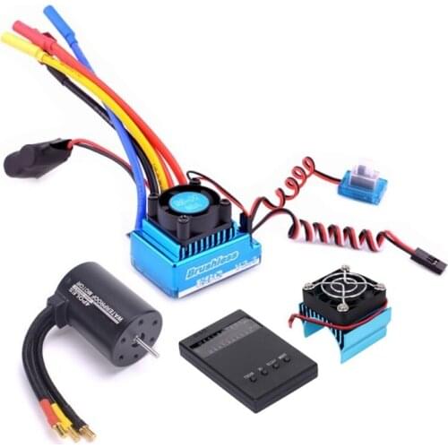 3650 3900KV Brushless Motor & 120A ESC Programming Card Combo For 1/10 RC Car RC Boat HSP HPI Tamiya Parts