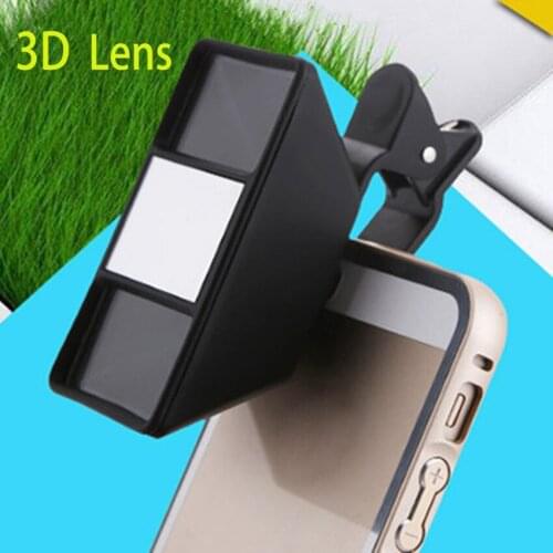 Smartphone 3D Lens Clip-on 3D Stereoscopic Lens Virtual Reality 3D Viewer Glasses with HD Lens for Android and iOS Smartphones