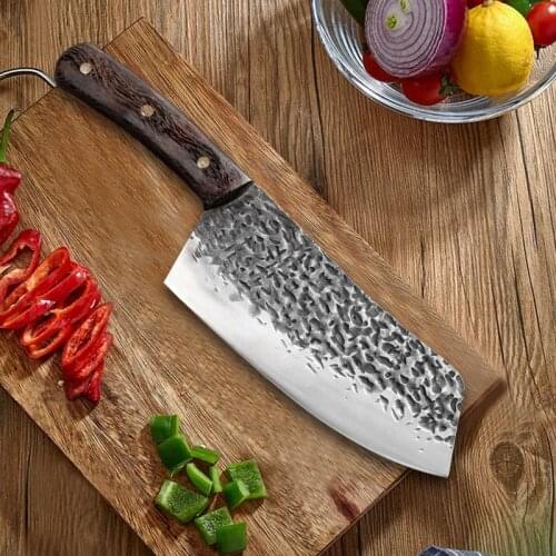 7 Inch Forged Knife Handmade Kitchen Chinese Chef Meat Slicing Cleaver Vegetables Cutting Fish Fillet Knives Stainless Steel