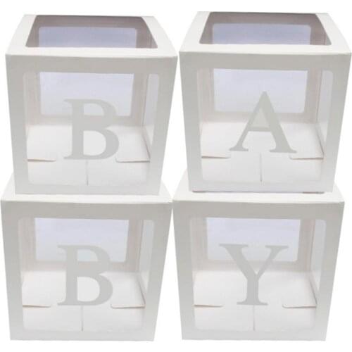 Alphabet Transparent PVC Packing Boxes Balloon Surprise Box Festive Party Accessories Wedding Proposing Birthday Decoration