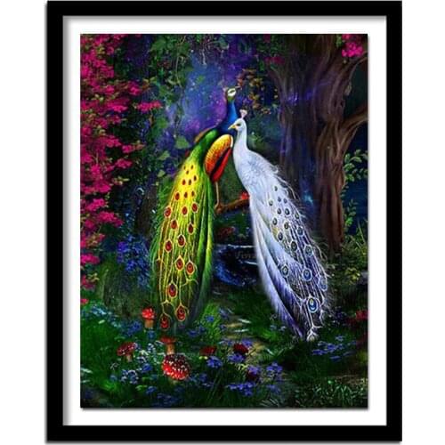 Diamond Embroidery Peacock Diamond Animal Painting Rhinestones Stickers Drill Pattern Diamond Painting Peacock
