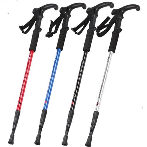 Mountaineering rod aluminum alloy ultra light telescopic outdoor hand crutches camping stick Walk hiking trekking ski poles