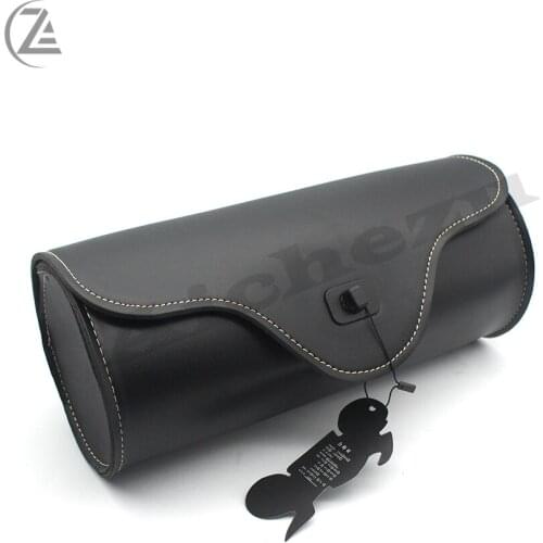 ACZ Motorcycle PU Leather 31* 12.8* 14.2cm Saddlebag Saddle Tool Pouch Side Bag for Harley Cruiser Storage Pouch