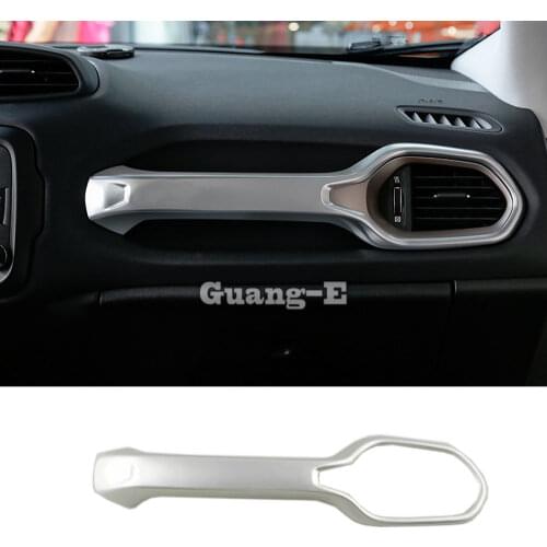 For Jeep Renegade 2017 2018 2019 2020 Car Styling Detector ABS Chrome Middle Co-Pilot Handshake Glove Front Trim Panel