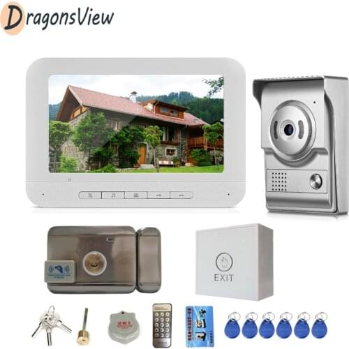 Door Intercom Video Door Phone 7 inch Monitor 1000TVL Night Vision Rainproof Doorbell Camera 3A Access Control Unlock for Home