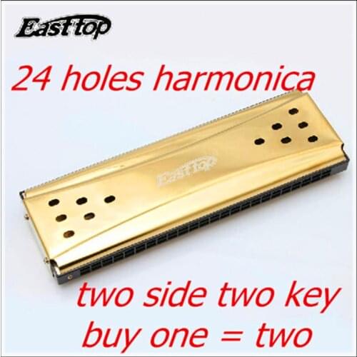 Double faced Harmonica Easttop 24 Holes Tremolo Armonica G AND C KEY Mouth Ogans Istrumento Musical Double faced Harmonica