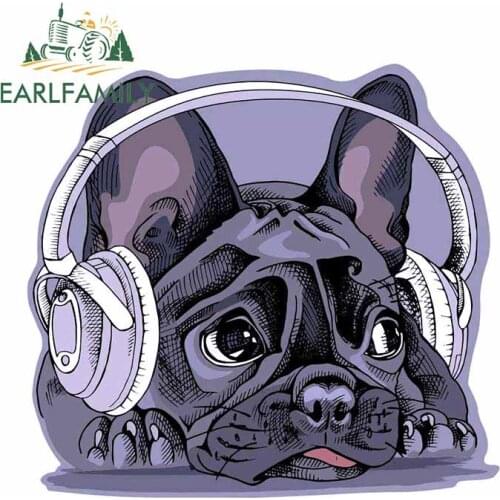 EARLFAMILY 13cm x 11.9cm for Little Trick Listen To Music Car Stickers RV Car Sticker Bumper Surfboard Trunk Cartoon Anime Decal