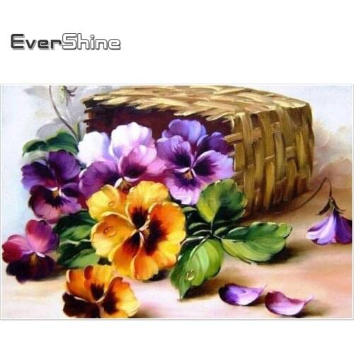 EverShine Diamond Painting Cross Stitch Flower Full Square Diamond Embroidery Pictures Of Rhinestones Handmade Home Decor