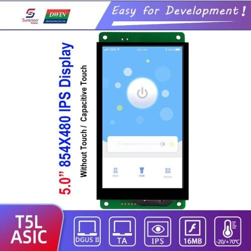 Dwin T5L HMI Intelligent Display, DMG85480C050_03W 5" IPS 854X480 LCD Module Screen Resistive/Capacitive Touch Panel