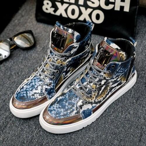 Italian Fashion Mens Boots Casual Men Stylish Shoes Fashion Sneakers Hip Hop High Hightop Man Top For Slippers Mens Sneaker