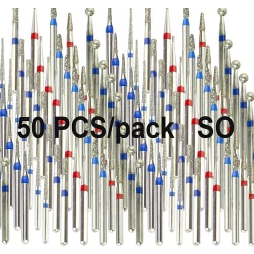 JNSUR 50pcs SO-20/SO-21 Dental Burs Diamond FG High Speed for Polishing Teeth Drills Dental Lab Materials 1.6MM Diamond Burs