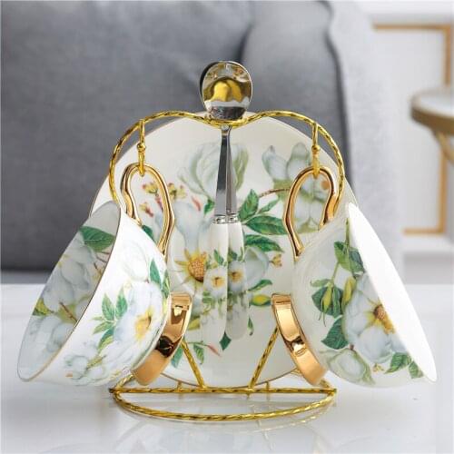 Ceramic Coffee Pot Drinkware Tea Cup Saucer Ceramic Teapot Sugar Bowl Milk Jar Teaware European Mug Afternoon Tea Coffeeware