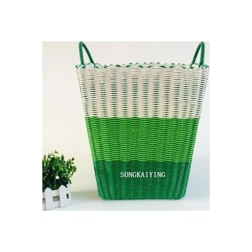 Dirty clothes basket. Pure manual environmental protection plastic pipe woven basket, toy basket
