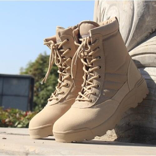 Leather Forced Tactical Deployment Boot Military Swat Boots Duty Work Shoes Outdoor Sports Breathable Leisure Boots