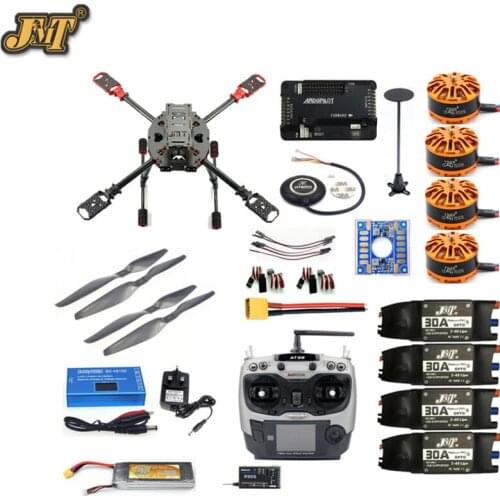 JMT 2.4GHz 4-Aixs RC Drone APM2.8 Flight Controller M7N GPS J630 Carbon Fiber Frame Props with AT9S TX Headless Mode Quadcopter